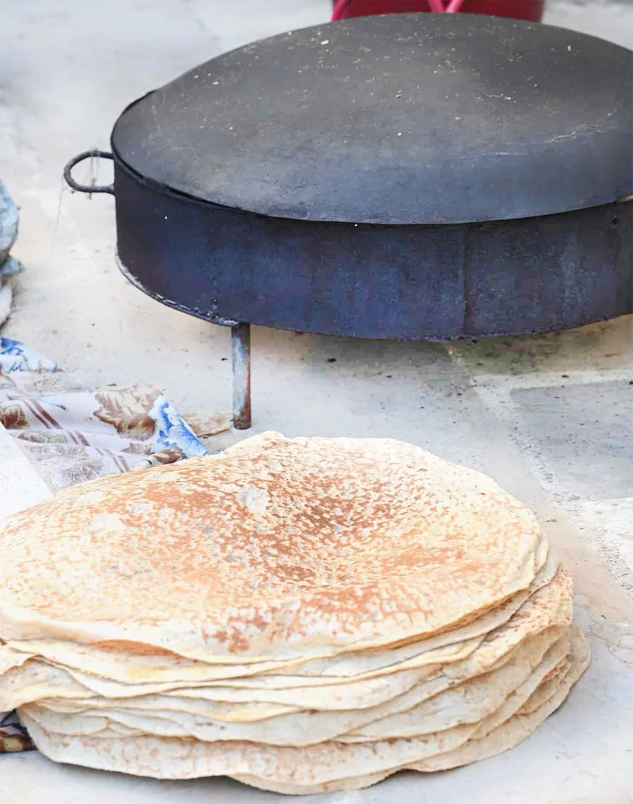 A Saj, this is cooking, namely a large convex frying pan