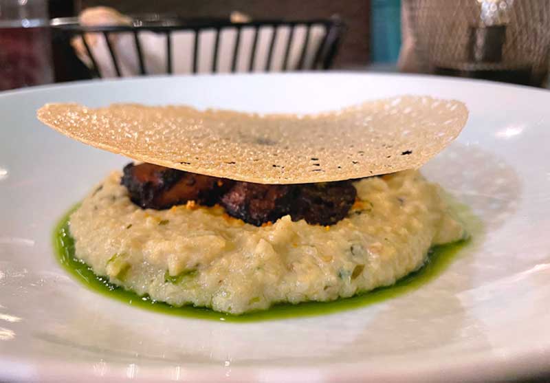 Mushrooms over creamy quinoa